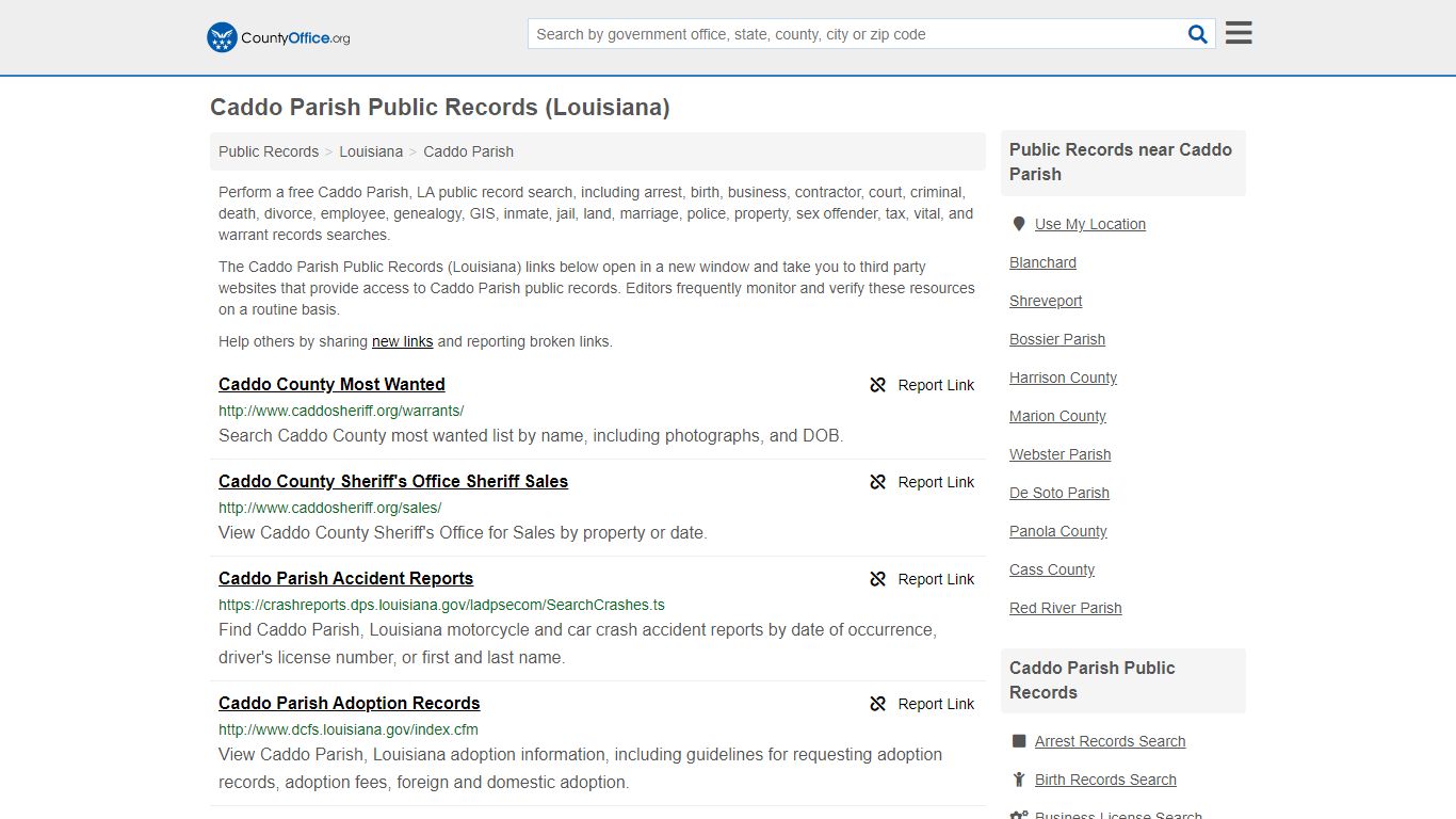 Public Records - Caddo Parish, LA (Business, Criminal, GIS ...