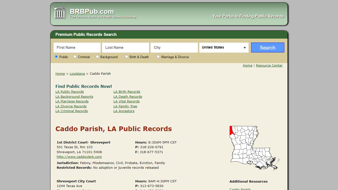 Caddo Parish Public Records | Search Louisiana Government ...